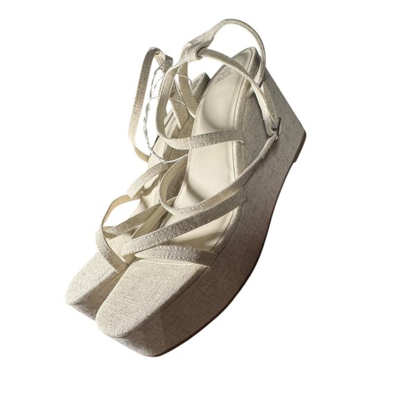 Wild Fable Women’s Beige Strappy Wedge‎ Sandals NWOT Size 11 - Picture 5 of 10